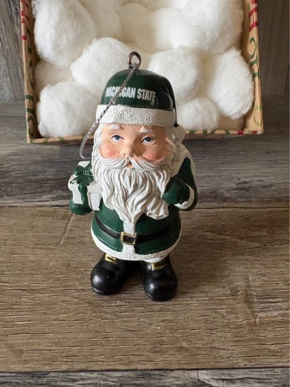 Vintage Michigan State University Santa Claus ornament